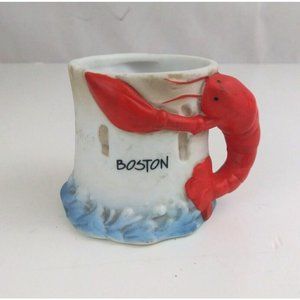 Vintage 1987 Nanco Boston Lobster Handle 2.5" Mini Collectible Cup